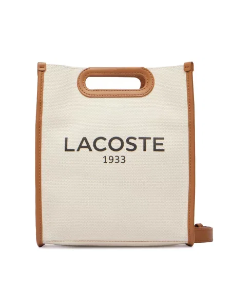 Kabelka Lacoste Small Heritage Canvas Tote Svetlo béžová