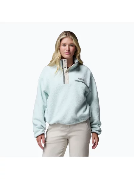 Bluză fleece pentru femei Columbia Helvetia II Cropped Half Snap Fleece tea light/dark stone