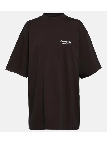 Tricou Balenciaga cu imagine din jerseu maro