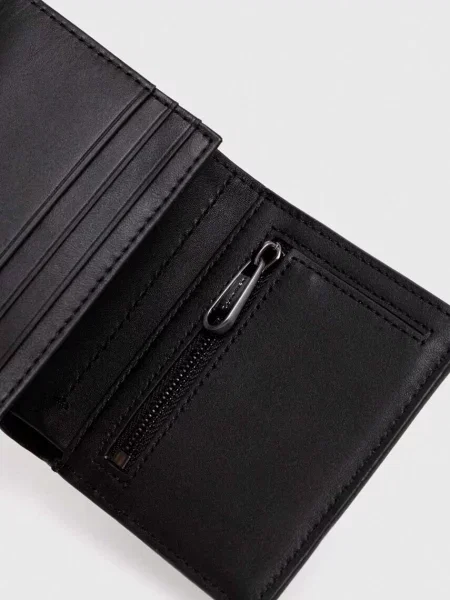 Bőr pénztárca Calvin Klein fekete