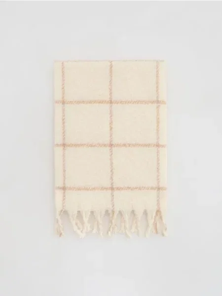 Reserved Картатий шарф пшеничний 