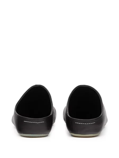 Papuci tip mules Mm6 Maison Margiela din piele fără toc negru