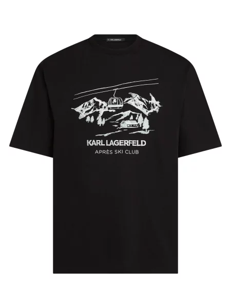 Karl Lagerfeld Tricou Après Ski Club negru alb