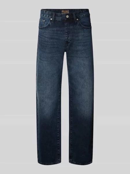 Jeans o kroju straight fit z czystej bawełny model EDGE' Only & Sons granatowe