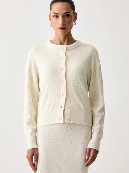 Yuzefi cardigan pentru femei din lână merino RAINA bej