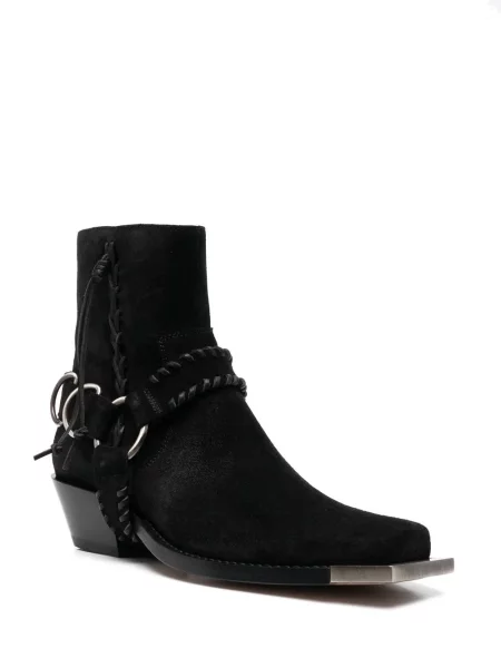 Botine Buttero din piele de căprioară cowboy negru