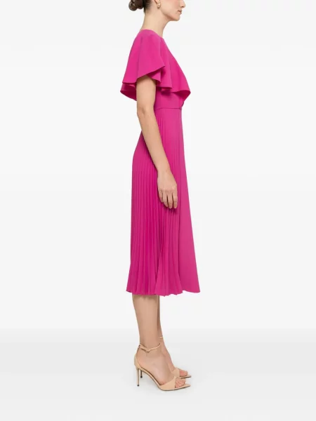 Rochie midi Nissa cu volane roz