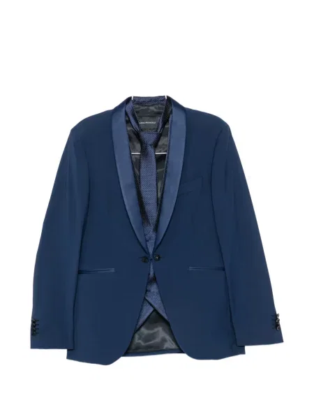 Costum Carlo Pignatelli de lână cu rever albastru