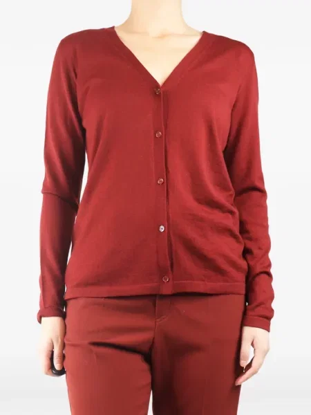 Cardigan Max Mara cu decolteu în V roșu
