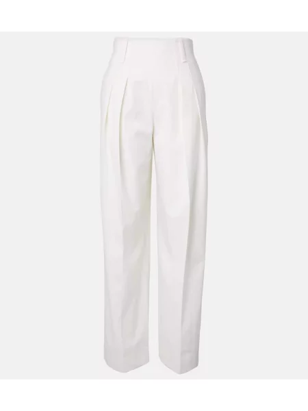 Pantaloni Victoria Beckham de lână alb