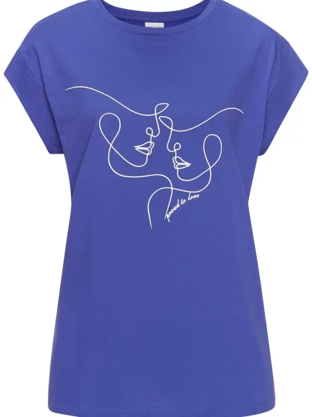 LASCANA Majica temno modra bela