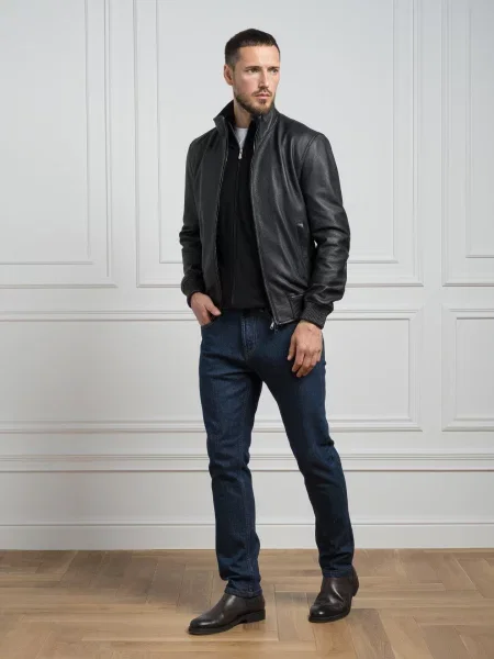 Шкіряна куртка Cashmere&whiskey чорна