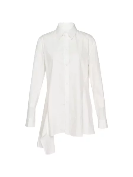 Lung cămașă Yohji Yamamoto asimetrică alb