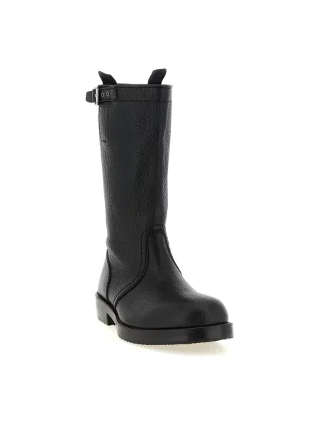 Botki Dries Van Noten skórzane czarne