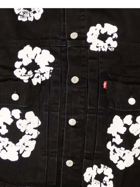Дънково яке Denim Tears с принт черно