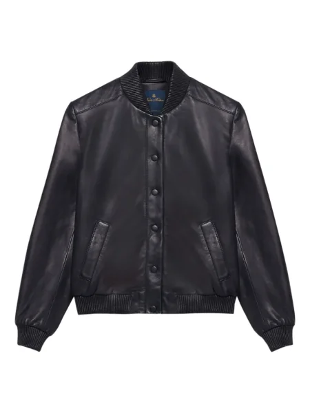 Kožená bunda Brooks Brothers modrá