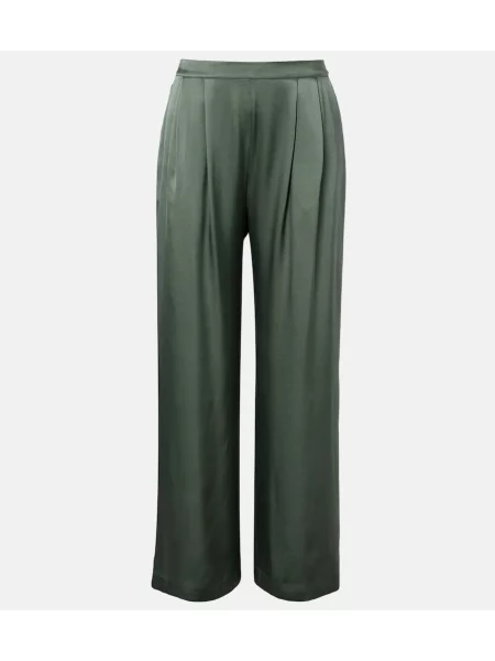 Pantaloni Asceno de mătase verde