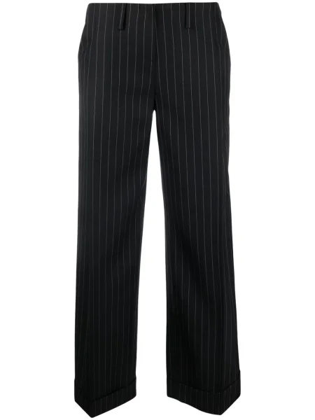 Pantaloni Christian Dior cu talie joasă cu dungi negru