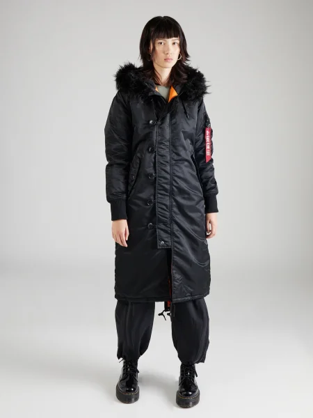 ALPHA INDUSTRIES Zimný kabát oranžová / červená / čierna / biela