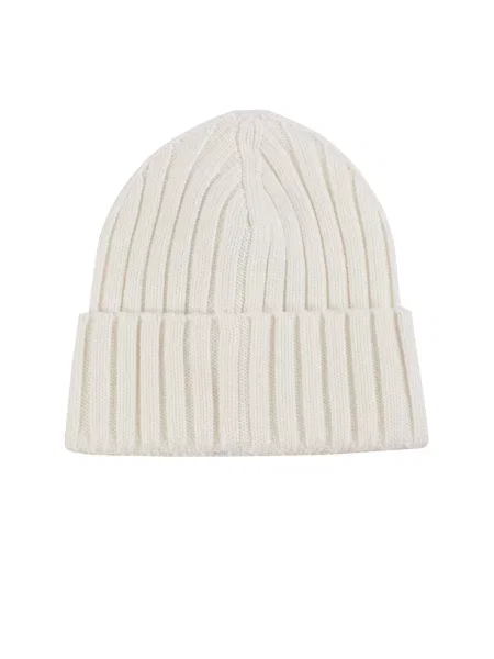 Czapka Moncler wełniana biała