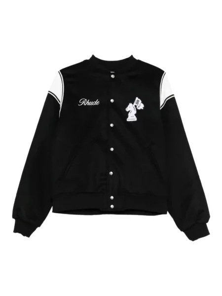 Krótki kurtka bomber Rhude z logo czarny