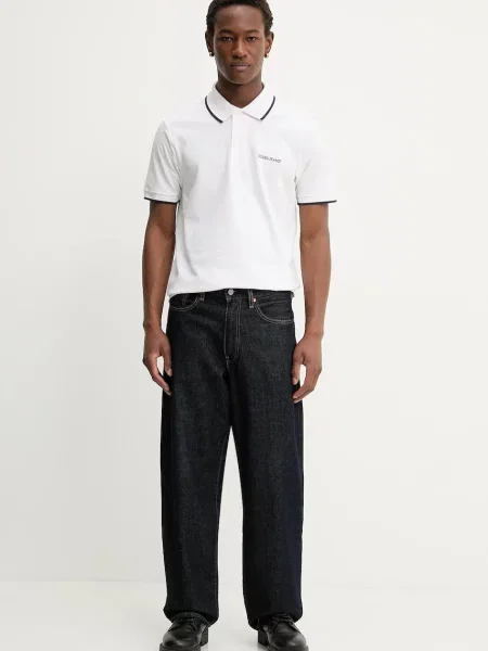 Μπλουζάκι πόλο Guess Jeans λευκό