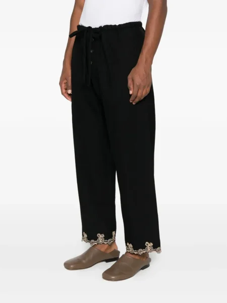 Pantaloni Bode din dantelă negru