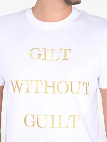 Tricou Moschino cu broderie alb