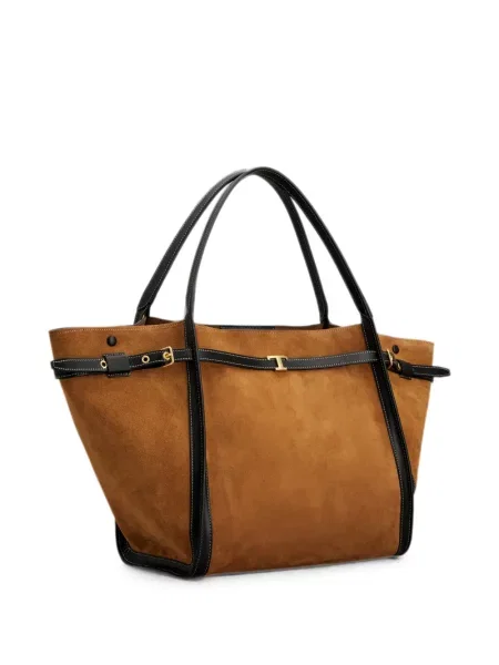 Geantă shopper Tod's din piele de căprioară maro