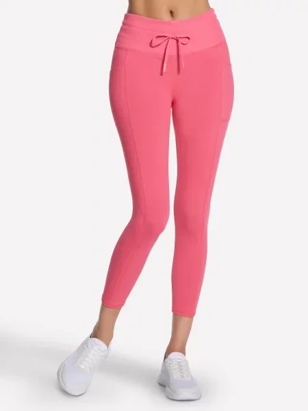 Спортивні леггінси Skechers GOWALK RIB MIX LEGGING нейлон/спандекс рожевий