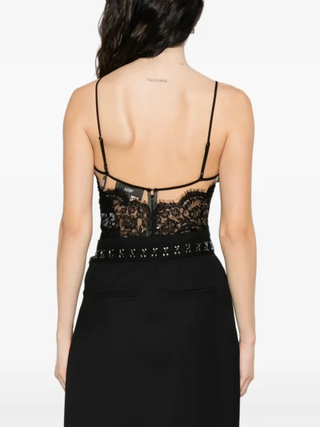 Top Nissa din dantelă negru