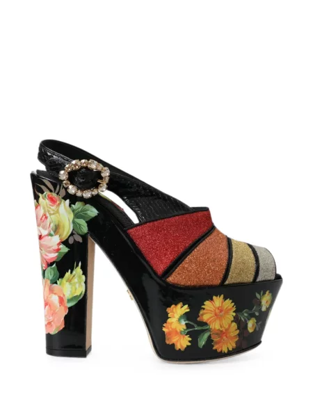 Sandale Dolce & Gabbana cu model floral cu imagine roșu