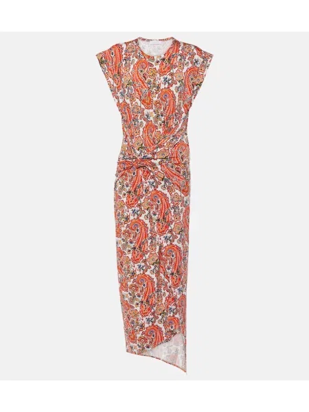 Jersey midi obleka Rabanne s paisley potiskom