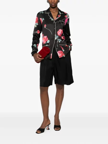 Cămașă N°21 cu model floral cu imagine negru