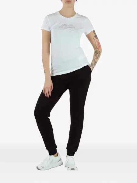 Scurt tricou Armani Exchange cu imagine alb