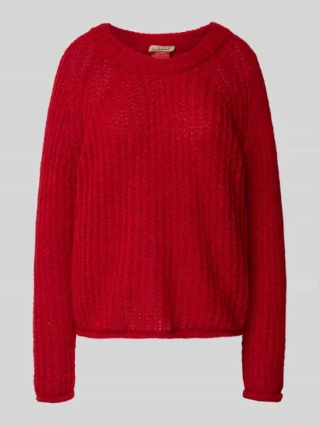 Sweter z dzianiny o kroju relaxed fit z dodatkiem moheru Smith And Soul czerwony