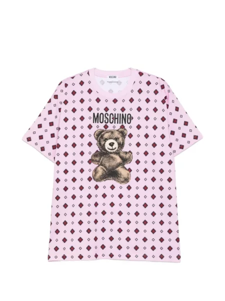 Tricou Moschino cu imagine cu imprimeu geometric teddy roz