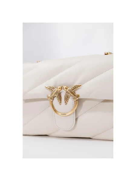 Klasická crossbody kabelka Pinko biela