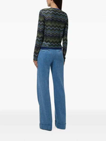 Lung pulover Missoni cu model piele de șarpe albastru
