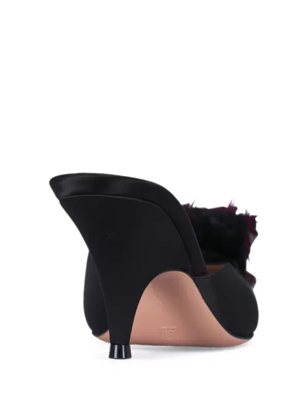 Papuci tip mules Gianvito Rossi din satin negru