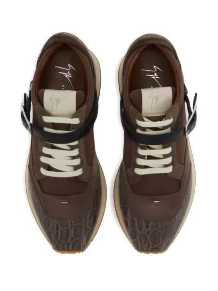 Sneakerși Giuseppe Zanotti cu cataramă maro