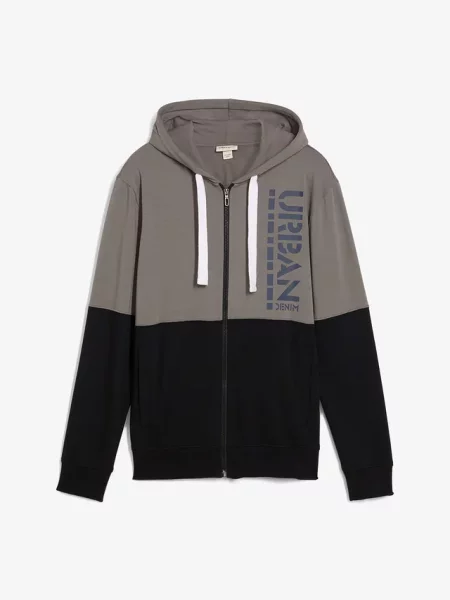 Bluza rozpinana z kapturem z czystej bawełny organicznej szara