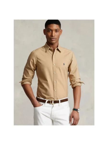 Koszula Polo Ralph Lauren z twillu beżowa