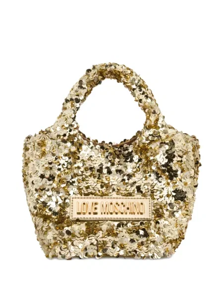 Geantă Love Moschino cu paiete galben