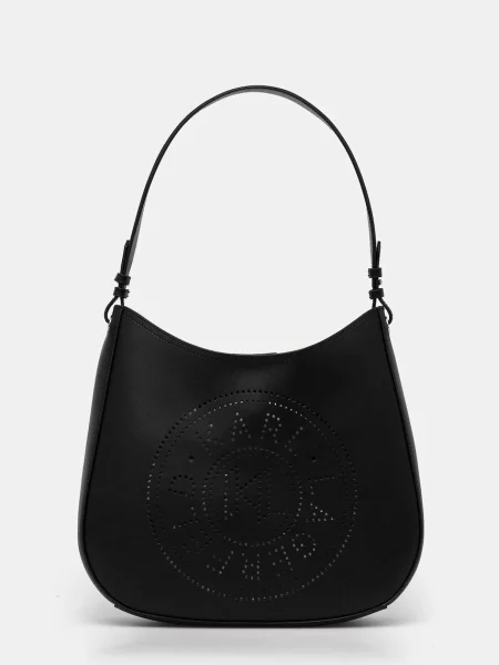 Geanta de piele Karl Lagerfeld negru