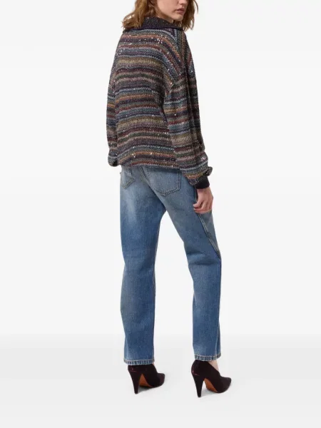 Pruhovaný svetr Missoni s flitry modrý