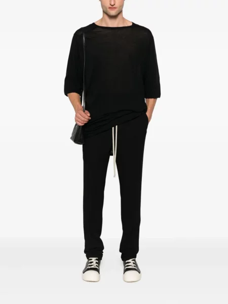 Pantaloni Rick Owens de lână alergare negru