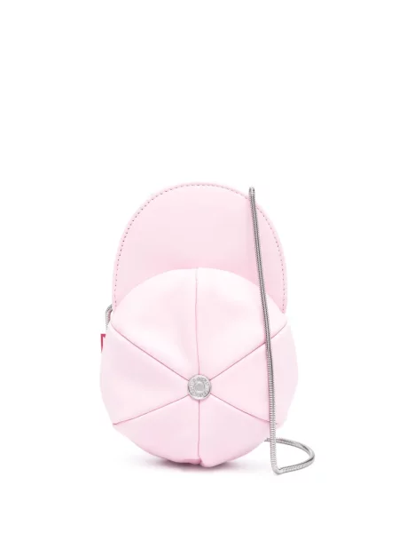 Torebka skórzana Moschino Jeans skórzana różowa