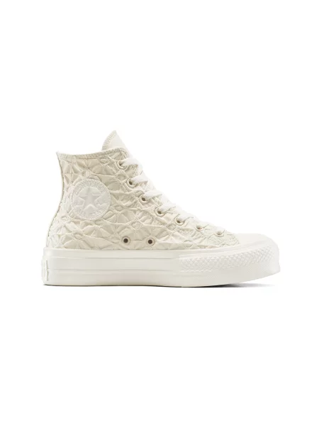 Converse Chuck Taylor All Star Lift Platform Textured Material Kobiety Buty sportowe Converse Krem Size: 6