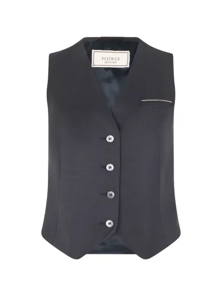 Vestă Peserico cu decolteu în V gri